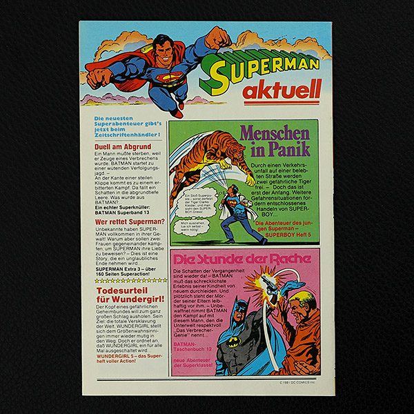 Comic Superman Grüne Leuchte Wundergirl Superboy Batman ehapa Verlag 